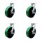 Service Caster 10'' Heavy Duty Green Poly on Cast Iron Caster Set 4 Brakes 2 Swivel Locks, 4PK CRAN-KP92S1030-PUR-GB-SLB-BSL-2-SLB2 - alternate 1